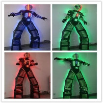 LED Robot Costume Suit | RGB Illuminated Dance Armor with Night Lights