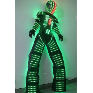 LED Robot Costume Suit | RGB Illuminated Dance Armor with Night Lights
