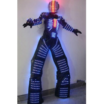 LED Robot Costume Suit | RGB Illuminated Dance Armor with Night Lights