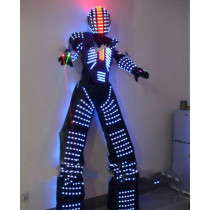 LED Robot Costume Suit | RGB Illuminated Dance Armor with Night Lights