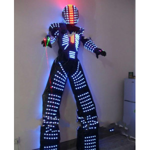 LED Robot Costume Suit | RGB Illuminated Dance Armor with Night Lights