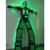 LED Robot Costume Suit | RGB Illuminated Dance Armor with Night Lights