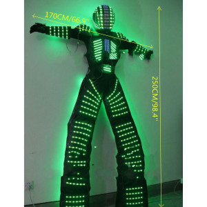 LED Robot Costume Suit | RGB Illuminated Dance Armor with Night Lights