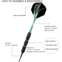 Pro Soft Tip Darts Set 20g – 30 Darts, Shafts, Flights & Portable Case