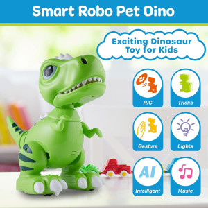 Robo Pets T-Rex Toy: Remote Control Dino with LED Eyes & STEM Fun