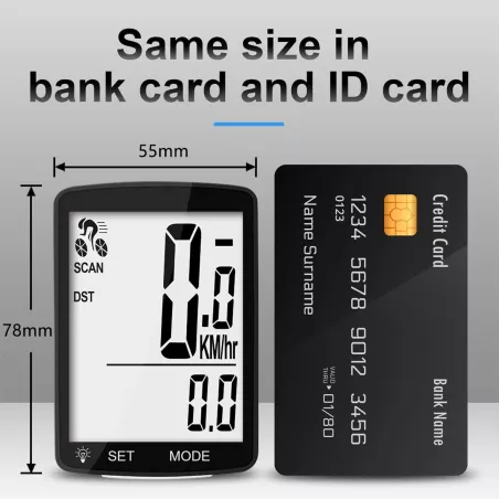 Compteur Vélo Sans Fil 20 Fonctions Étanche Grand Écran LCD