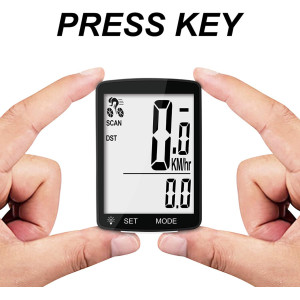 Wireless Bike Computer with 20 Functions, Waterproof & Large LCD Display