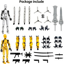 T13 Multi-Jointed Action Figure Set – 2 Pcs 3D Printed Desktop Toys
