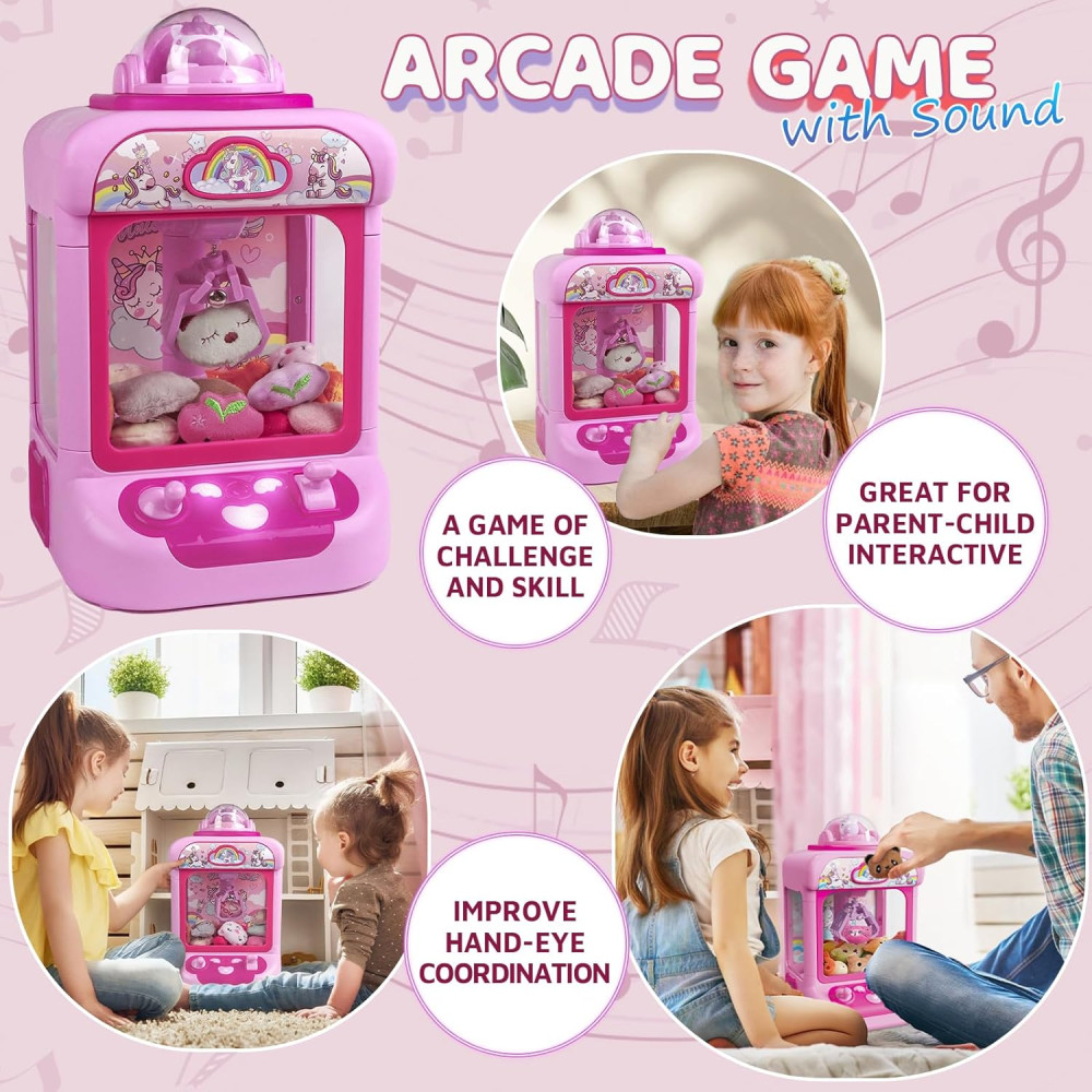 Machine à Pinces Enfants Licorne + 20 Peluches Mini Jouet