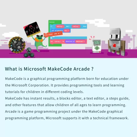 Console Rétro Programmable ELECFREAKS: Apprenez à Coder en Blocs & Python! Idéal STEM