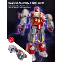 Transforming Dinosaur Robot Toys - Magnetic Assembling Action Figures for Kids