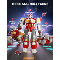 Transforming Dinosaur Robot Toys - Magnetic Assembling Action Figures for Kids