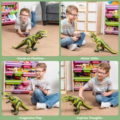 Robot Dinosaure JOYIN T-Rex Télécommandé avec Son et Lumière