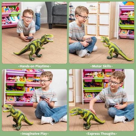 Robot Dinosaure JOYIN T-Rex Télécommandé avec Son et Lumière