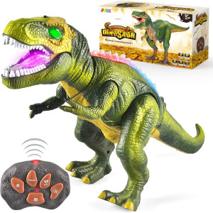JOYIN Remote Control T-Rex Dinosaur Toy with Light & Roaring Sound