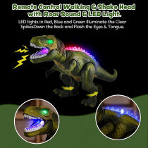 JOYIN Remote Control T-Rex Dinosaur Toy with Light & Roaring Sound