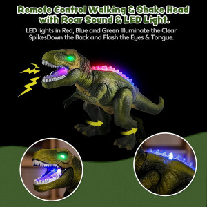 Robot Dinosaure JOYIN T-Rex Télécommandé avec Son et Lumière