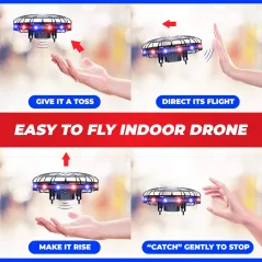 Drone Force1 Scoot LED - Mini Drone Sensor Mains Rouge/Bleu