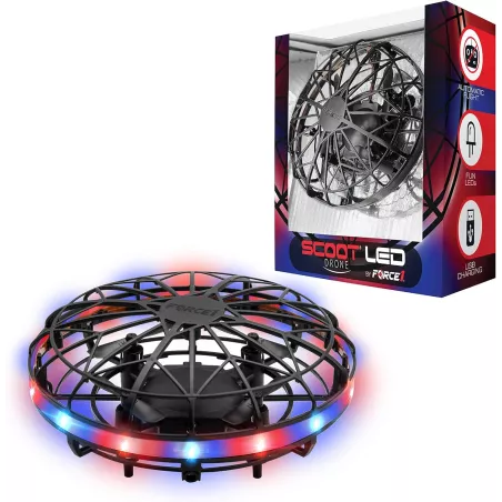 Scoot Mini Drone Force1: Pilotage Facile par Mouvement, LED Rouge/Bleue - Jouet Tech Idéal pour Enfants & Adultes!