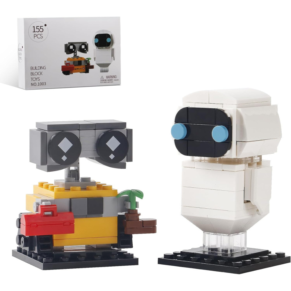 Set de Blocs Wall-e et Eve Compatible Grandes Marques, Cadeau Créatif