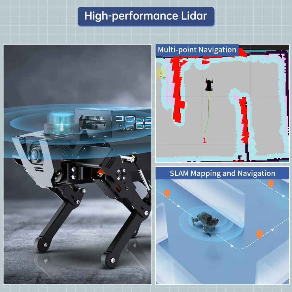 HIWONDER ROSPug AI Robot Dog with Jetson Nano, ROS, SLAM & Python