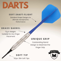 Soft Tip Darts Set 12pc with 50 Extra Tips – Fun for 4 Players