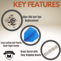 Soft Tip Darts Set 12pc with 50 Extra Tips – Fun for 4 Players
