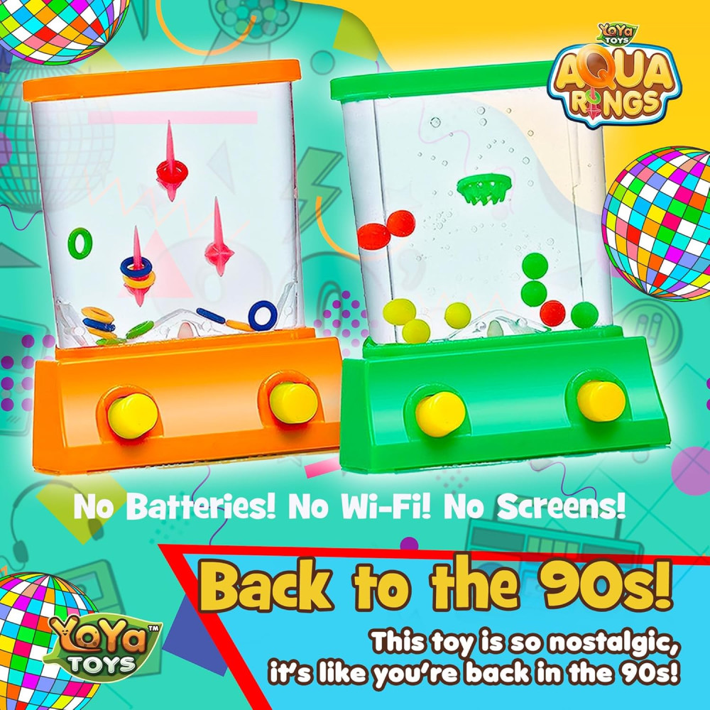 YoYa Toys Aqua Rings Water Game Set - Retro Mini Games for Kids 3-9