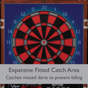 Viper Neptune Electronic Dartboard Cabinet Combo - Pro Size, 55+ Games