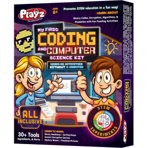 Playz Coding & Computer Science Kit for Kids – Fun Binary, Encryption & More