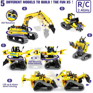 5-in-1 STEM Robotics Kit 430 PCS Building Blocks RC Robot Toy for Kids