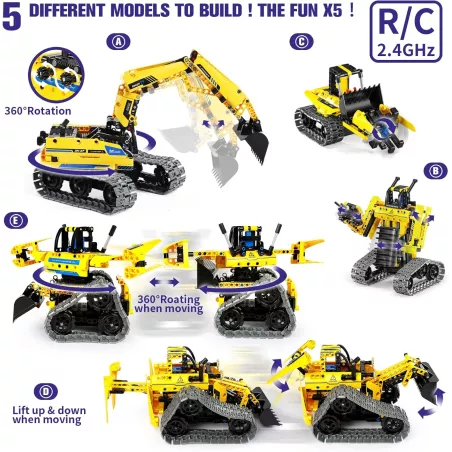 Kit Robotique STEM 5-en-1 : Construis, Programme et Joue ! 430 Pièces. Idéal 6-14 ans