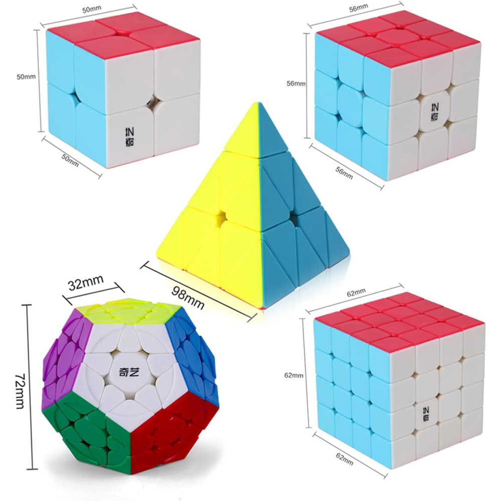 Roxenda Speed Cube Set 5 pcs : 2x2 3x3 4x4 Megaminx Pyrâmide