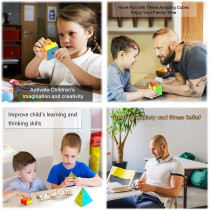 Roxenda Speed Cube Set 5 pcs : 2x2 3x3 4x4 Megaminx Pyrâmide