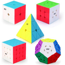 Roxenda Speed Cube Set 5 pcs : 2x2 3x3 4x4 Megaminx Pyrâmide