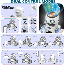 Aikmi Rechargeable Robot Toy for Kids 5-7 with Projector Night Light