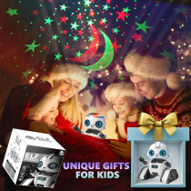 Aikmi Rechargeable Robot Toy for Kids 5-7 with Projector Night Light