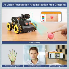 HIWONDER Voiture Robot IA Vision HD: Kit Python Open Source pour Raspberry Pi 4B, Roues Mecanum!