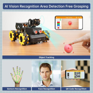 Robot AI HIWONDER 2DOF HD avec roues Mecanum, Python & Pi4B