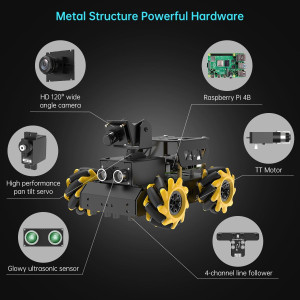 Robot AI HIWONDER 2DOF HD avec roues Mecanum, Python & Pi4B
