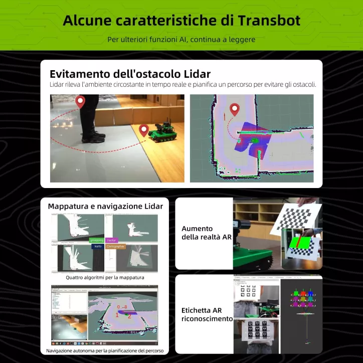 Kit Robotique IA Yahboom Transbot Raspberry Pi 4B: Scanner 3D, Caméra Profondeur et Navigation ROS