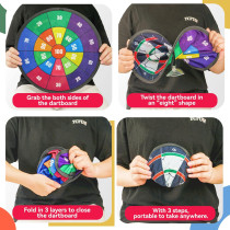 BELLOCHIDDO Double Sided Dart Board with Sticky Balls – Kids’ Toy Gift
