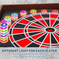 Fléchettes Électroniques LED 8 Joueurs, 34 Jeux & 12 Fléchettes