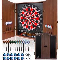 Jeu de Fléchettes Électronique LED: 34 Jeux, 8 Joueurs, 12 Fléchettes & 100 Embouts - Amusez-vous en Famille!