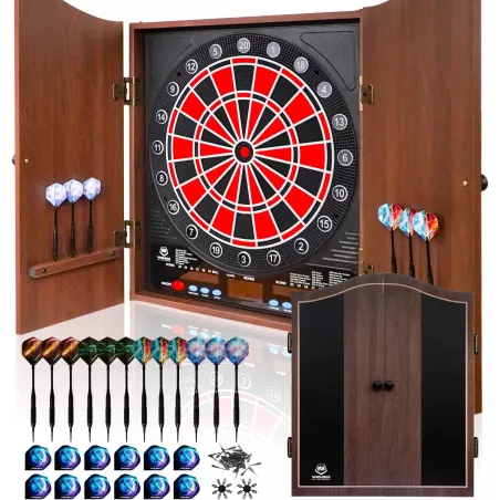 Jeu de Fléchettes Électronique LED: 34 Jeux, 8 Joueurs, 12 Fléchettes & 100 Embouts - Amusez-vous en Famille!