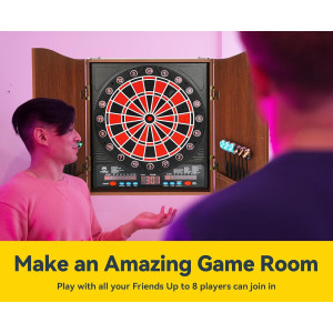 Electronic Dart Board LED Digital Scoreboard for Adults – 8 Players, 34 Games