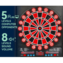 Electronic Dart Board LED Digital Scoreboard for Adults – 8 Players, 34 Games