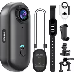 Caméra 4K Mini Étanche 128GB Sport Vlog Vélo Casque Noir