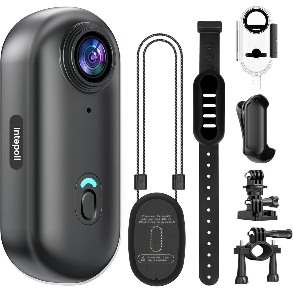 4K Mini Action Camera 128GB Waterproof POV Body Cam with Helmet Mount