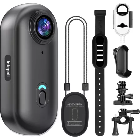 Caméra 4K Mini Étanche 128GB Sport Vlog Vélo Casque Noir